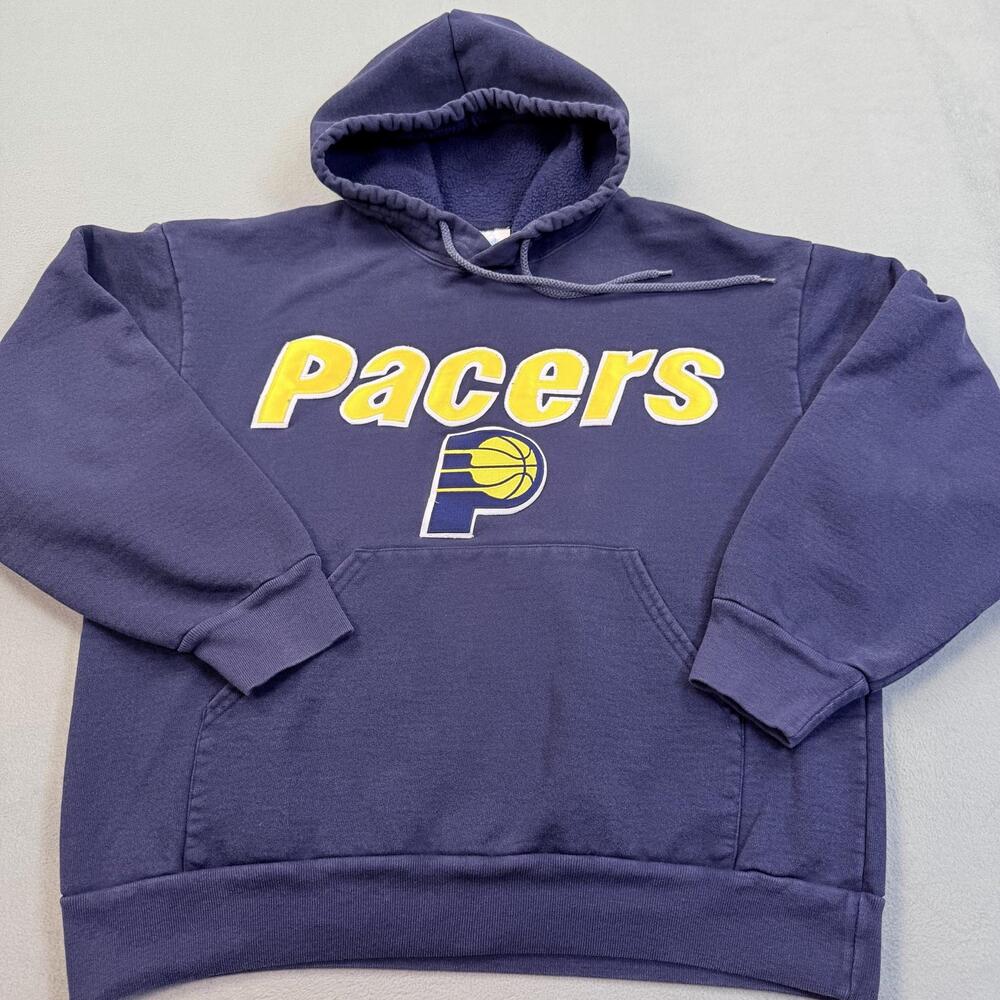 Vintage Indiana Pacers Hoodie Sweatshirt Mens Medium 90s Basketball Majestic USA